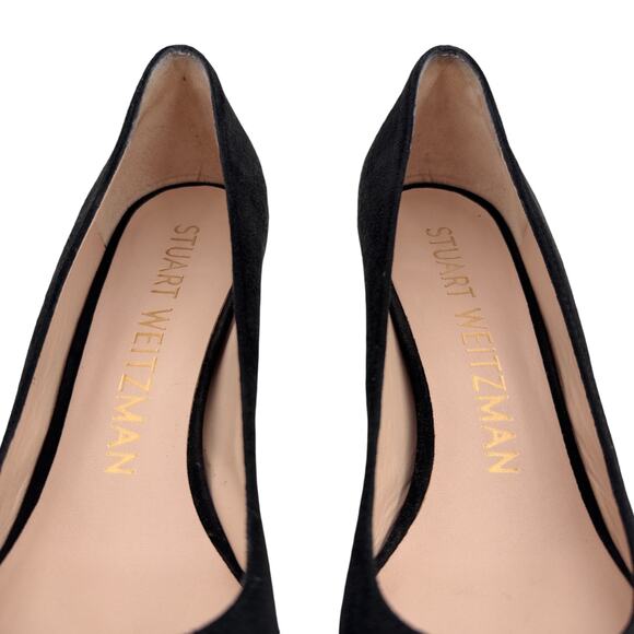 STUART WEITZMAN Larsa Suede Platform Pump in Black 6.5M - Picture 7 of 9